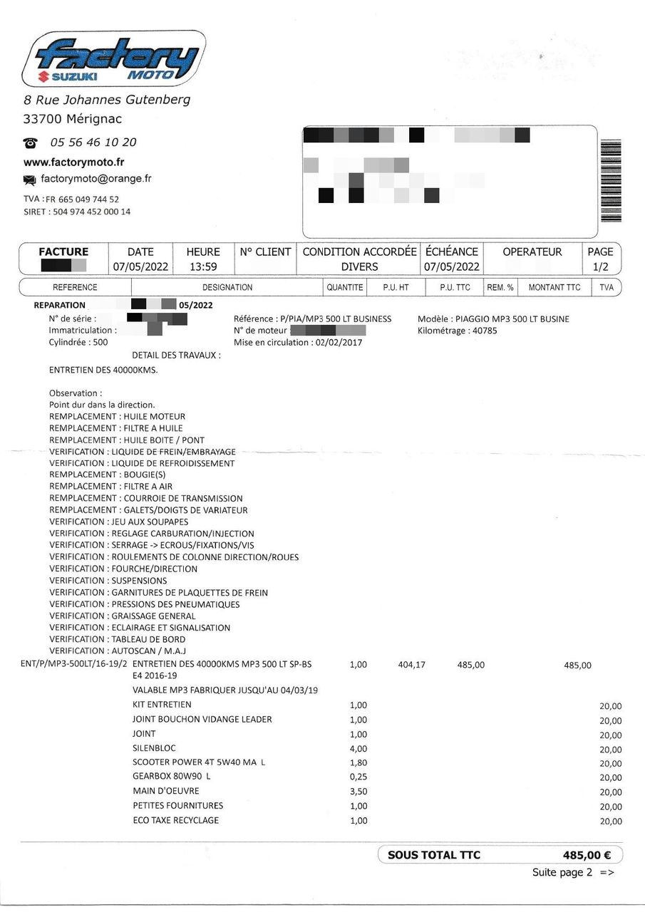 Photo PIAGGIO MP3 500 LT