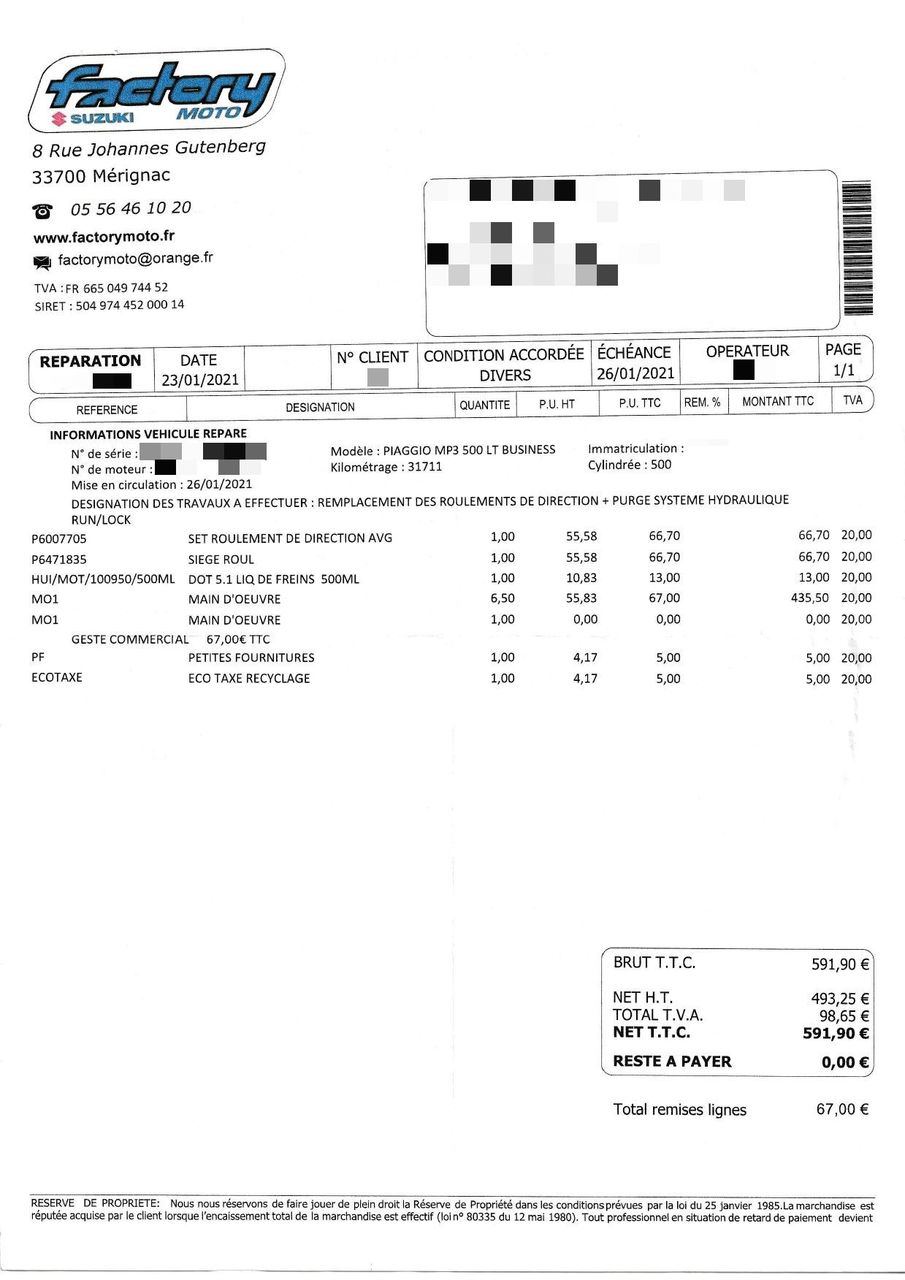 Photo PIAGGIO MP3 500 LT