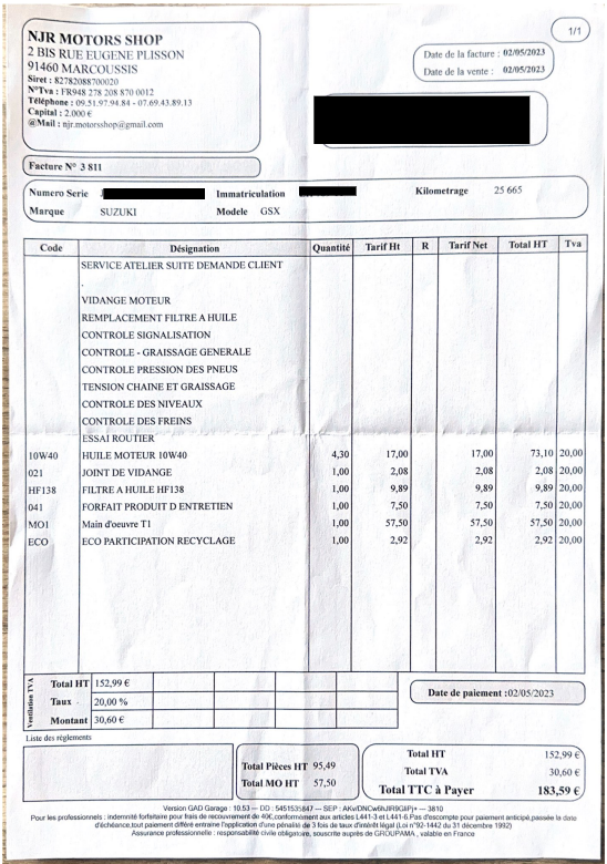 Photo SUZUKI GSX 1400