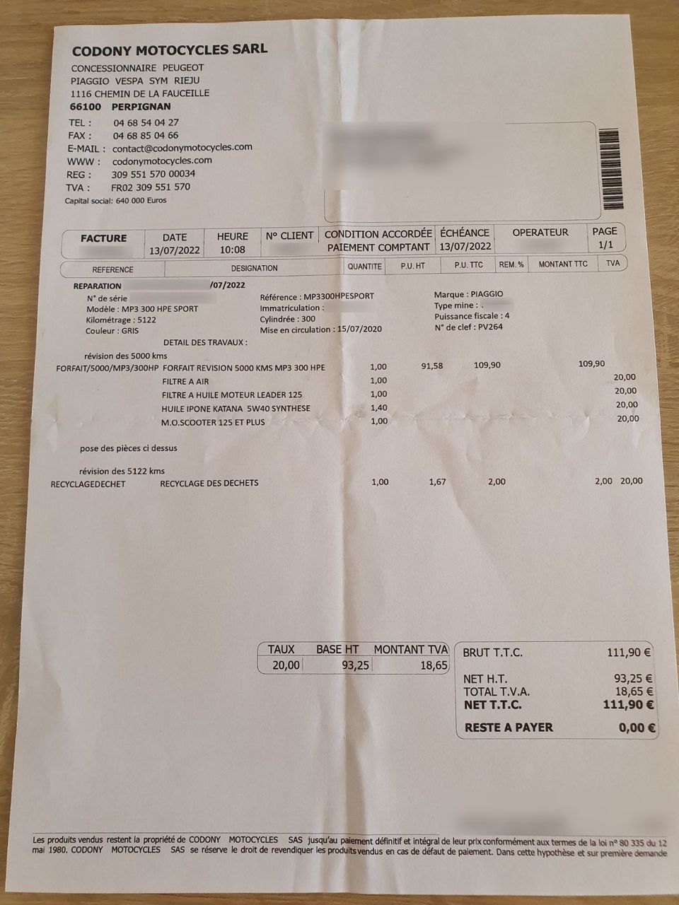 Photo PIAGGIO MP3 300 HPE