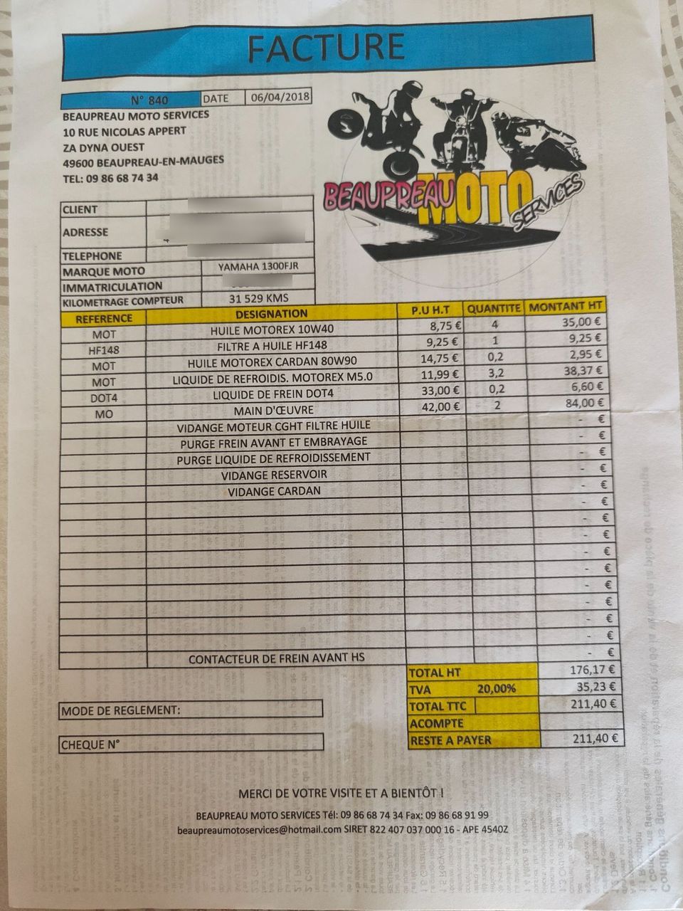 Photo YAMAHA FJR 1300 ABS