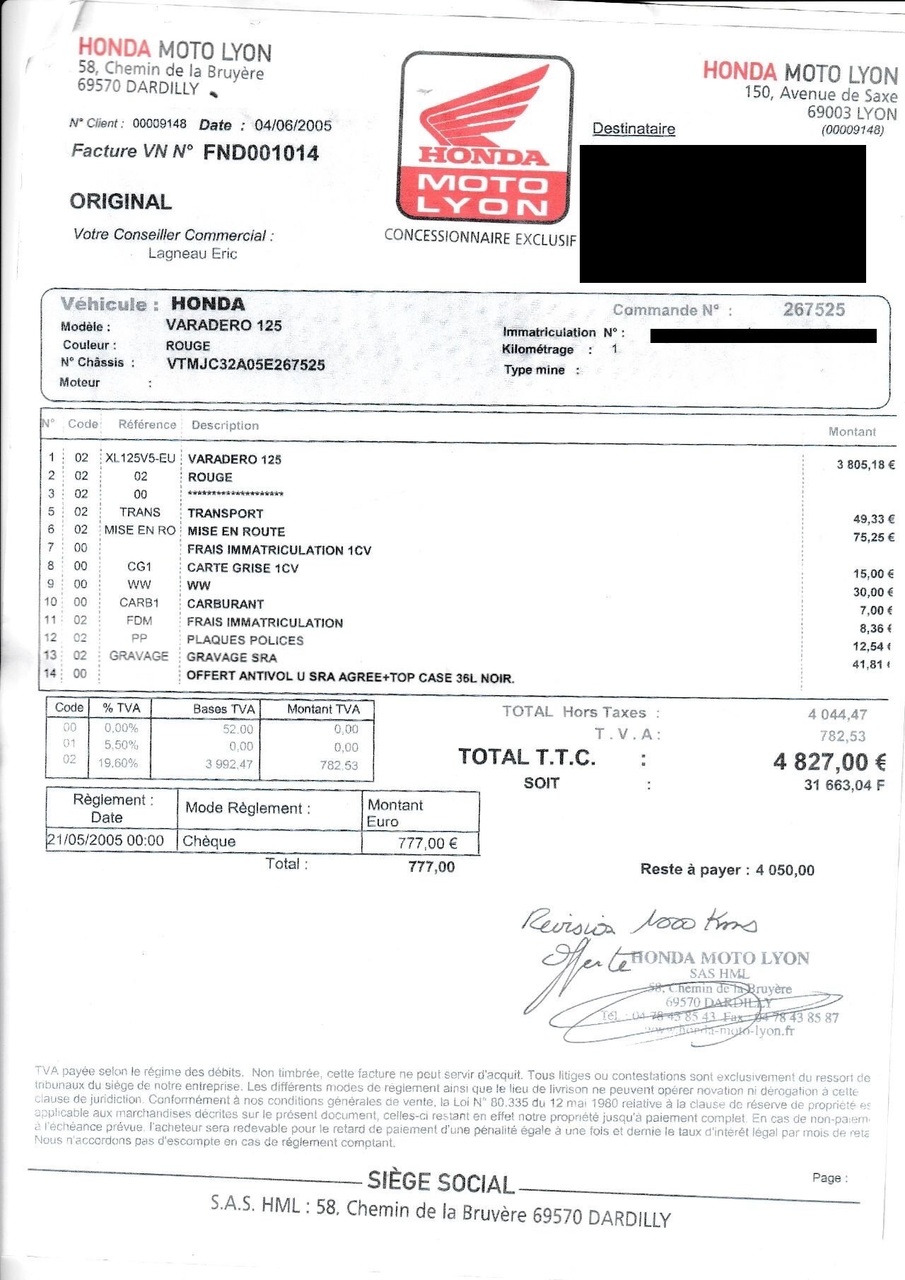 Photo HONDA XL VARADERO 125