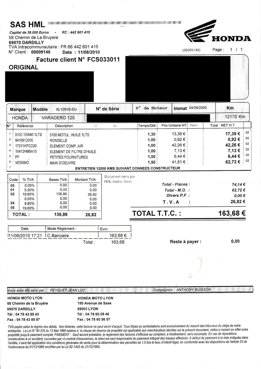 Photo HONDA XL VARADERO 125