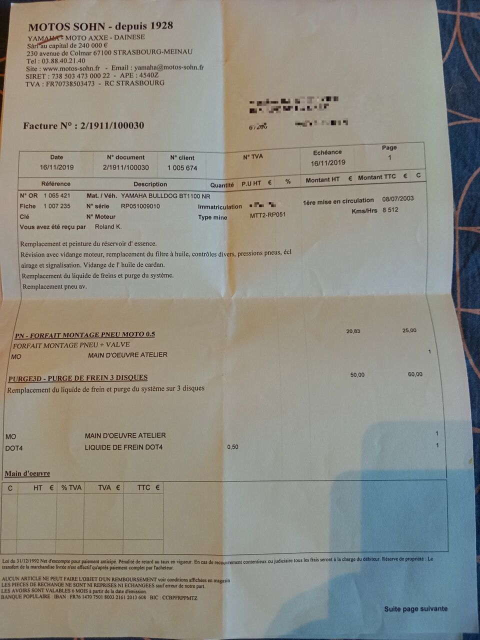 Photo YAMAHA BT 1100 BULLDOG