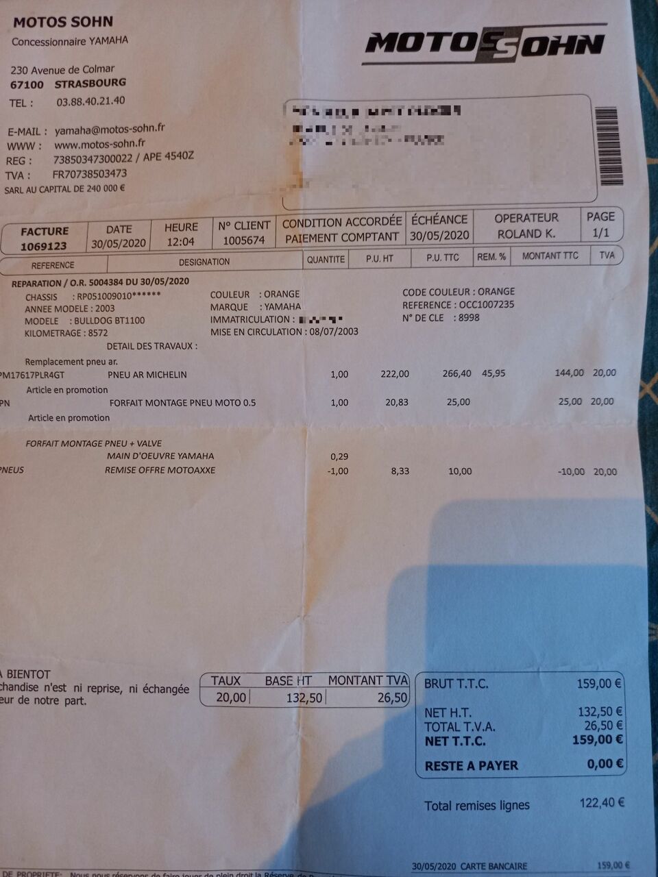 Photo YAMAHA BT 1100 BULLDOG