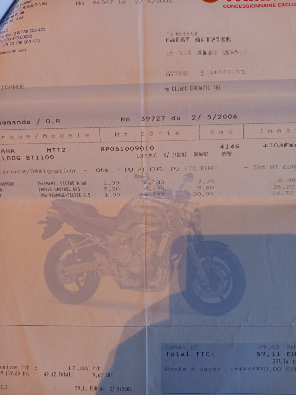 Photo YAMAHA BT 1100 BULLDOG