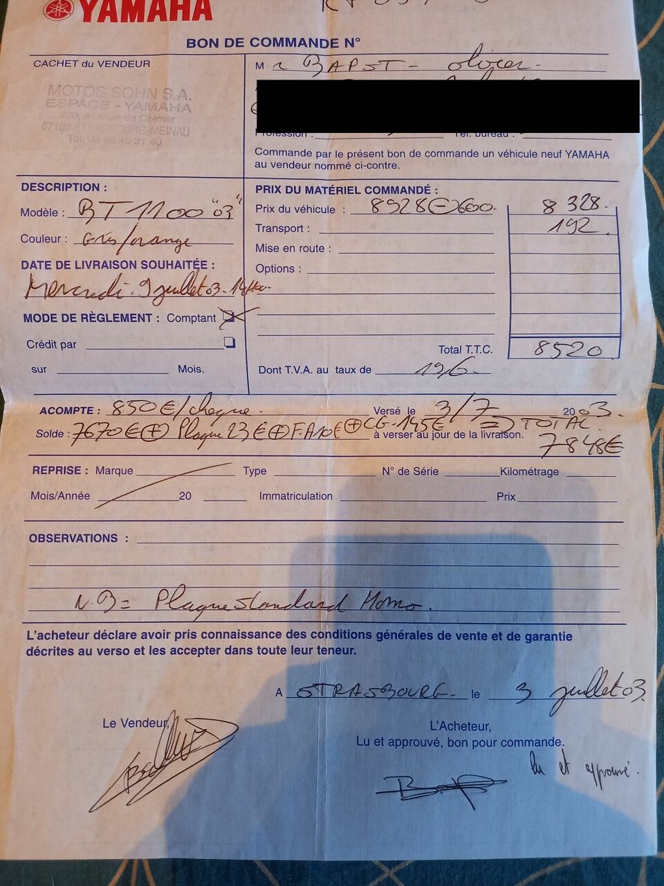 Photo YAMAHA BT 1100 BULLDOG