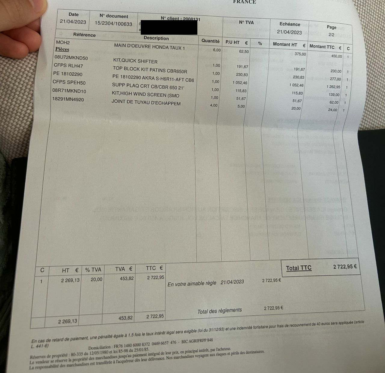 Photo HONDA CBR 650 RA