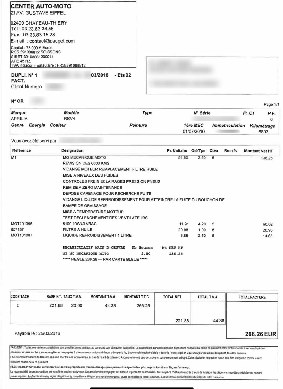Photo APRILIA RSV4 1000 R