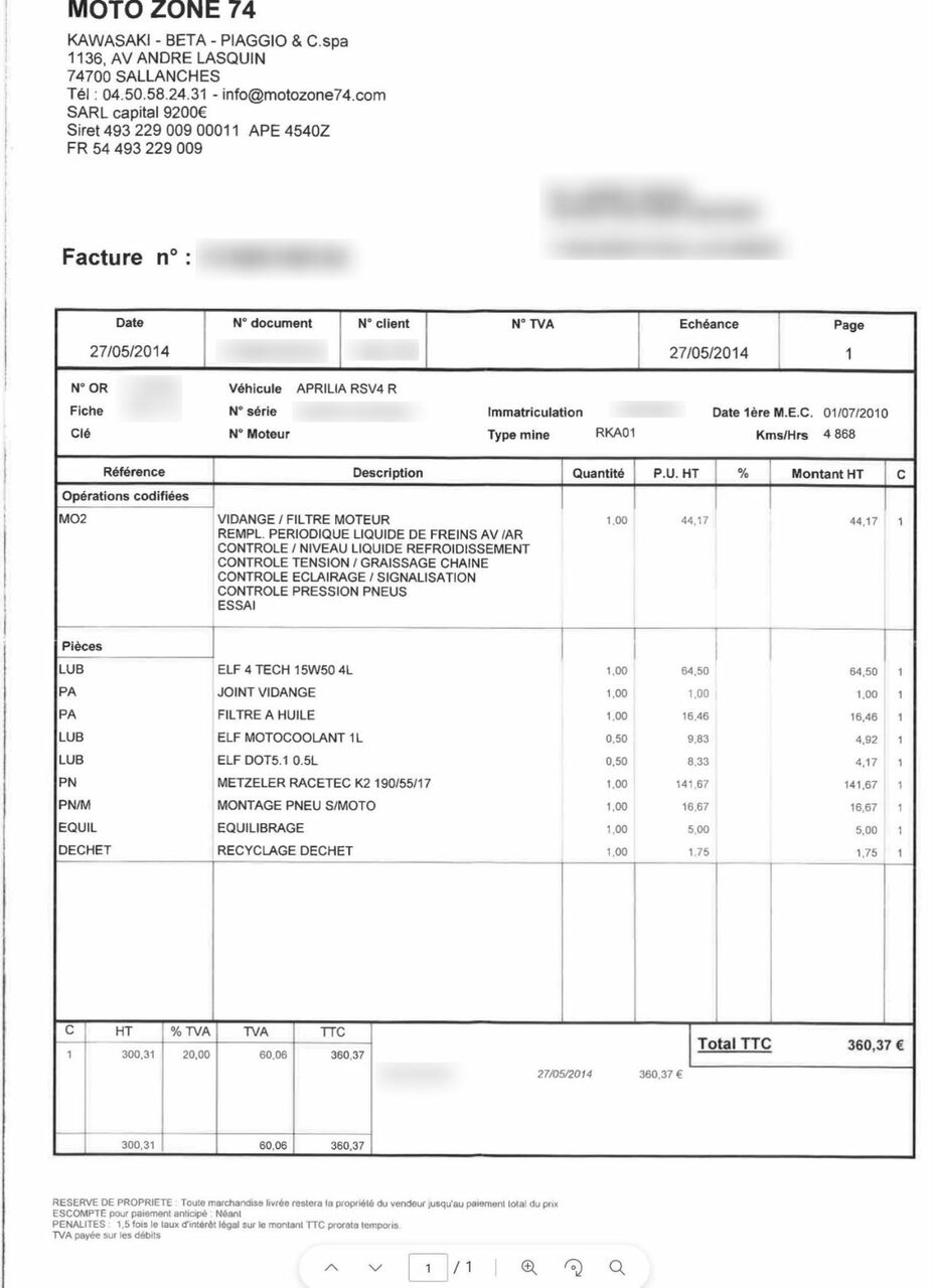 Photo APRILIA RSV4 1000 R