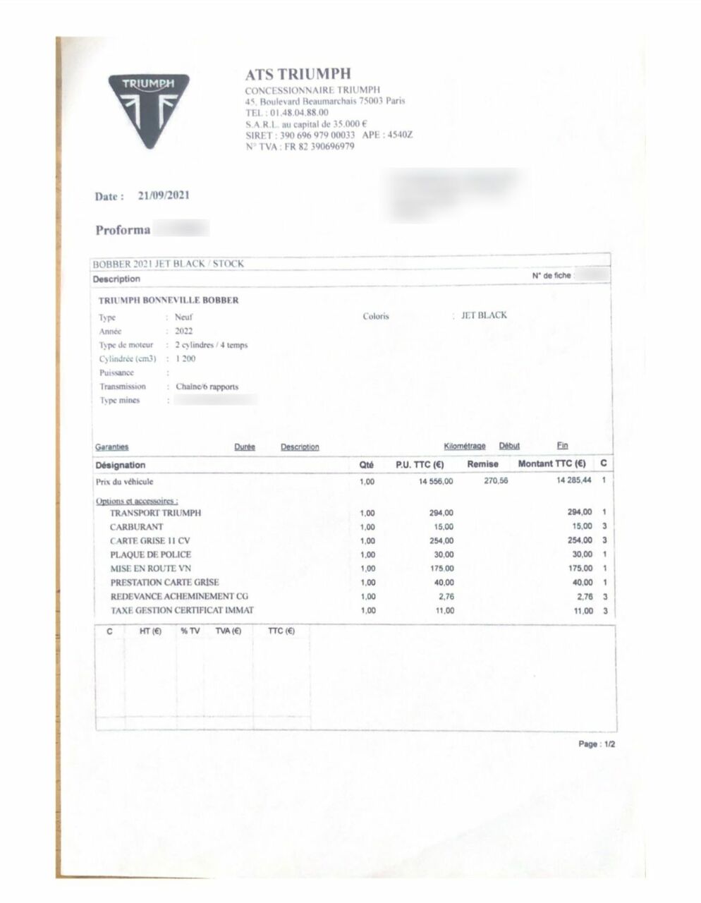 Photo TRIUMPH BONNEVILLE