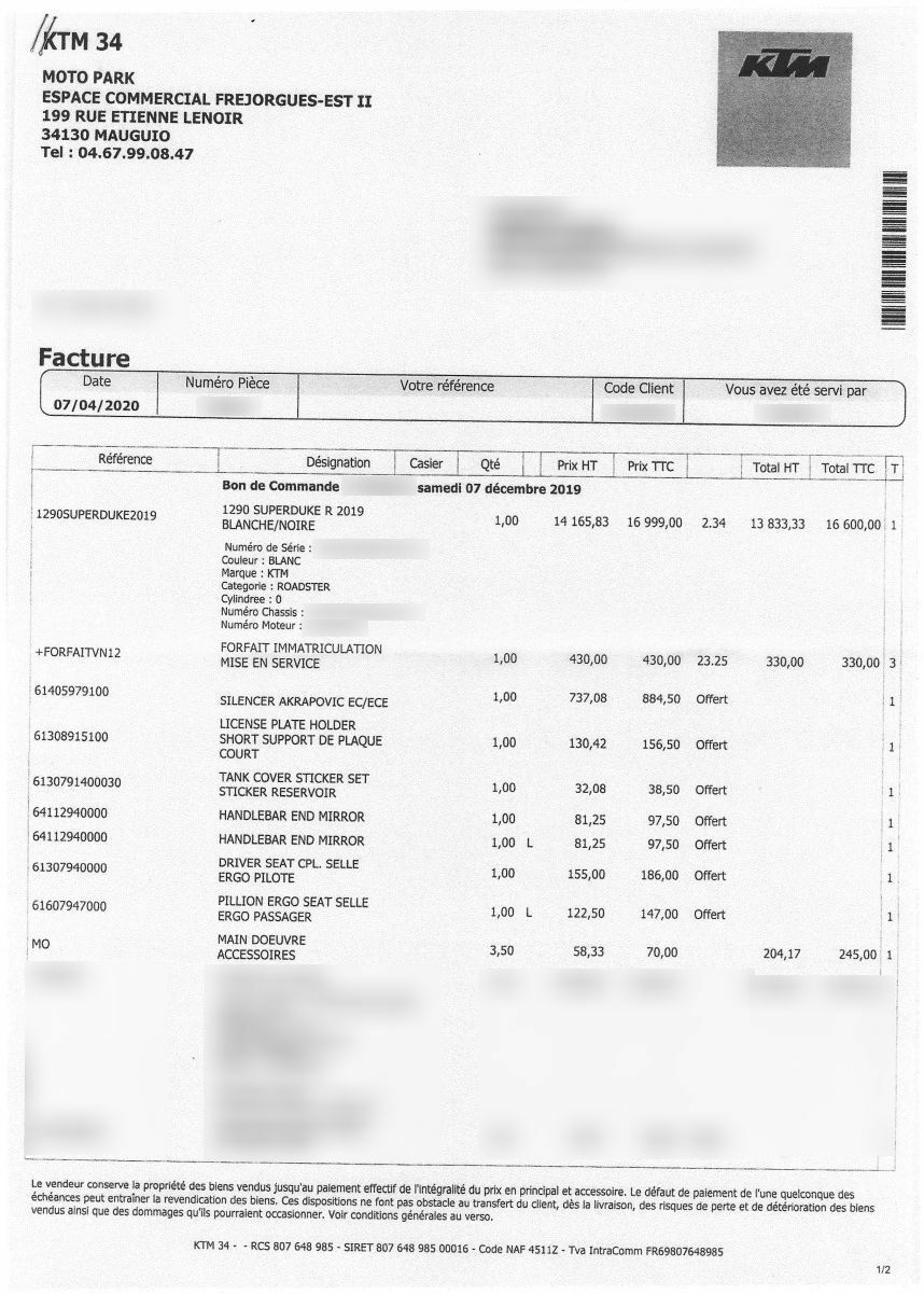 Photo KTM SUPER DUKE 1290 R