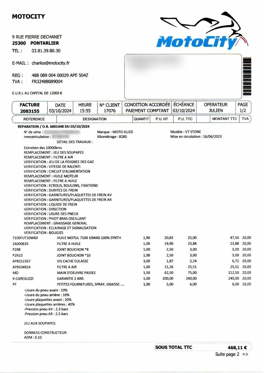 Photo MOTO GUZZI V7 STONE