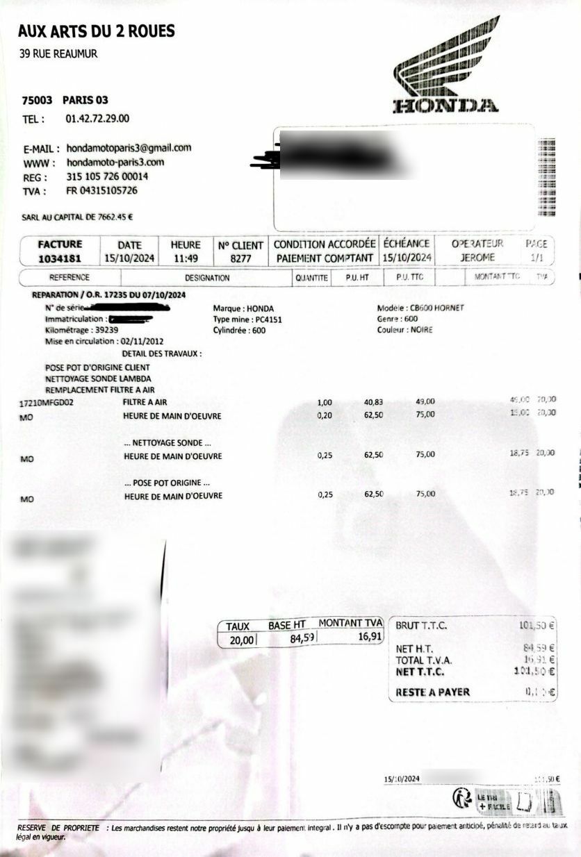 Photo HONDA CB 600 F