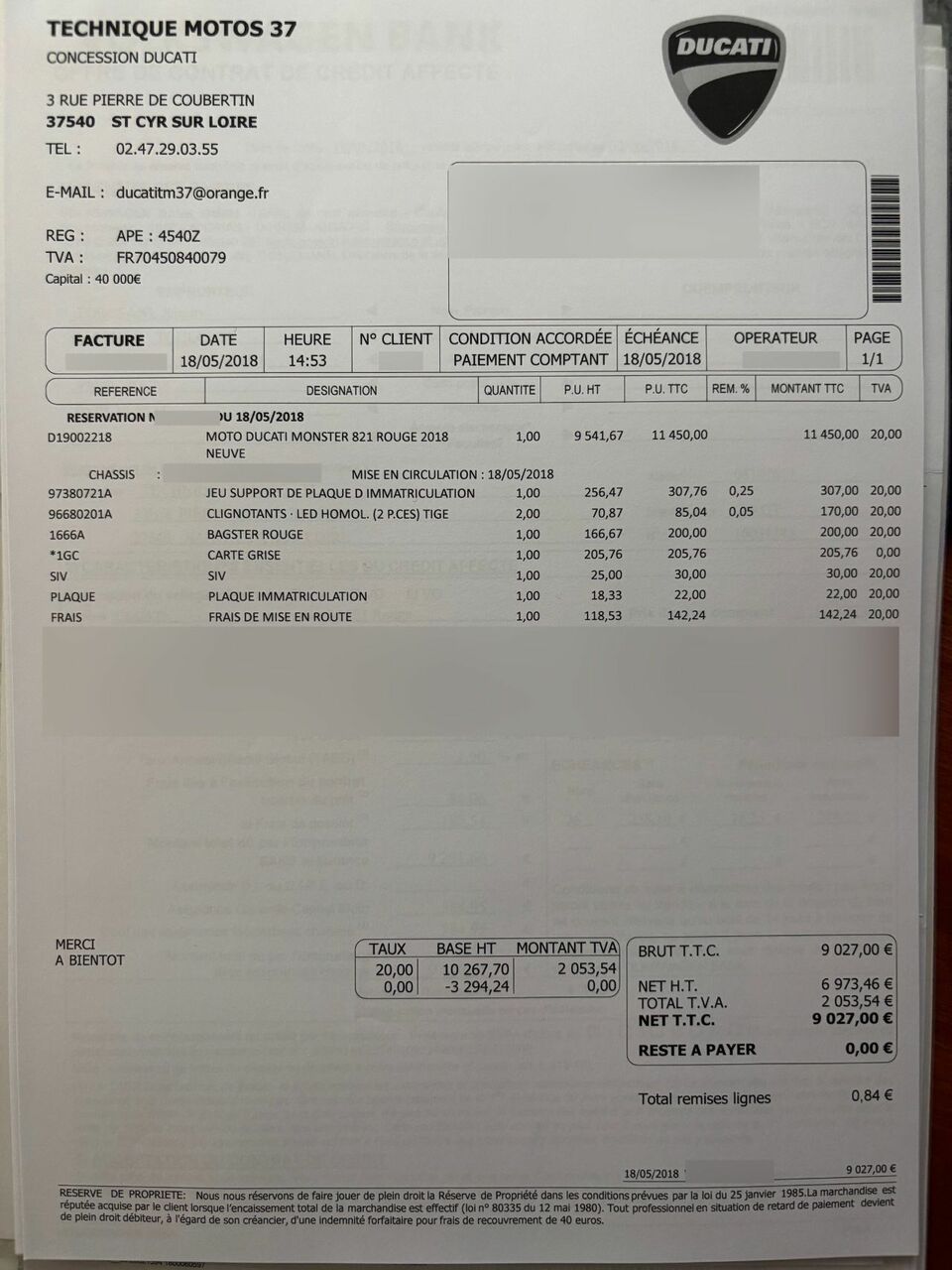 Photo DUCATI MONSTER 821