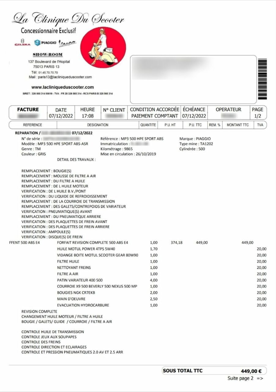 Photo PIAGGIO MP3 500 HPE