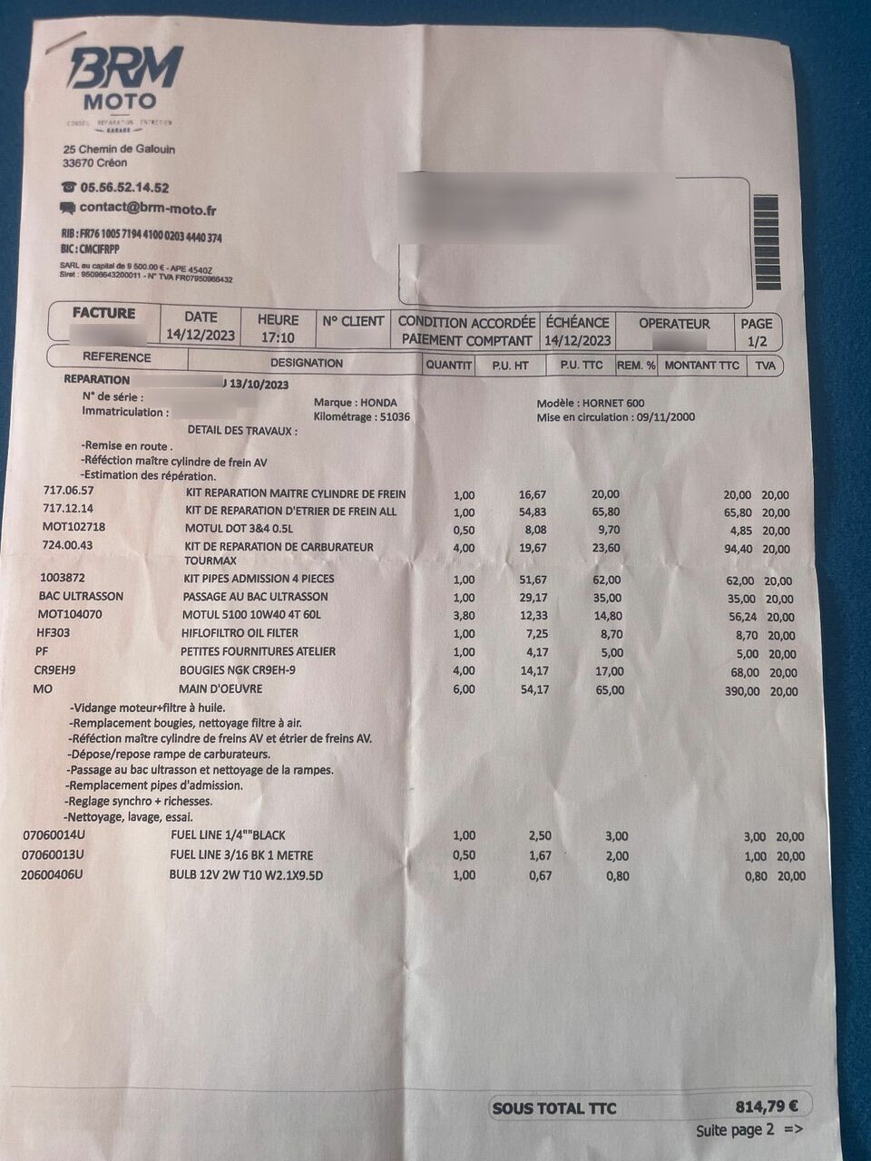 Photo HONDA HORNET 600