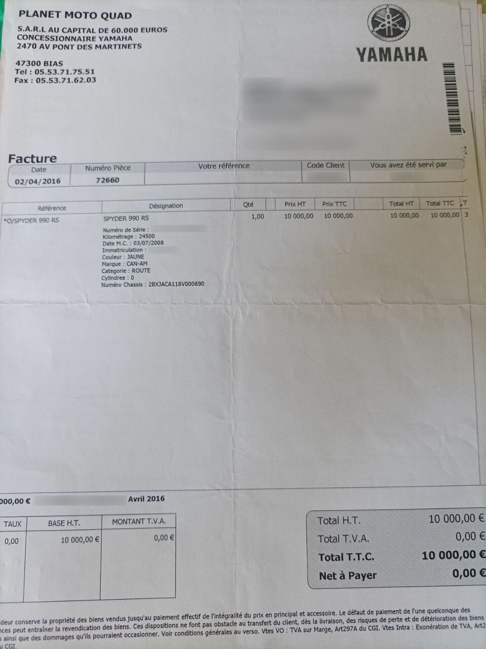 Photo CAN AM SPYDER 990 RS