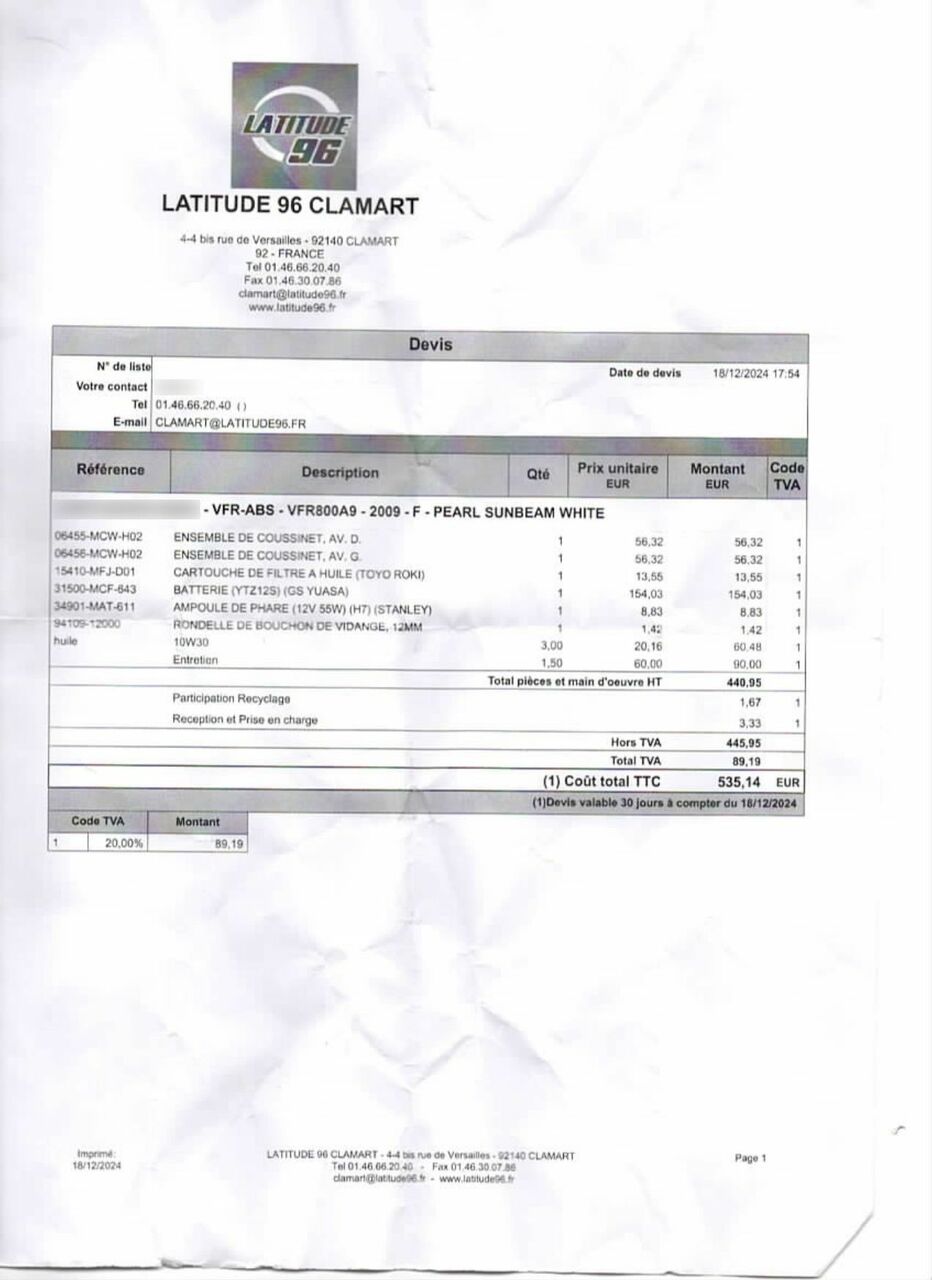 Photo HONDA VFR 800 A