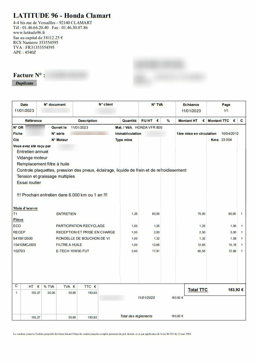 Photo HONDA VFR 800 A