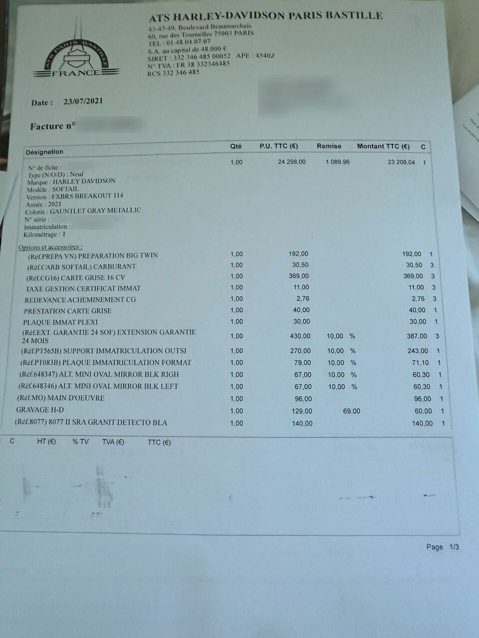 Photo HARLEY DAVIDSON FXBRS