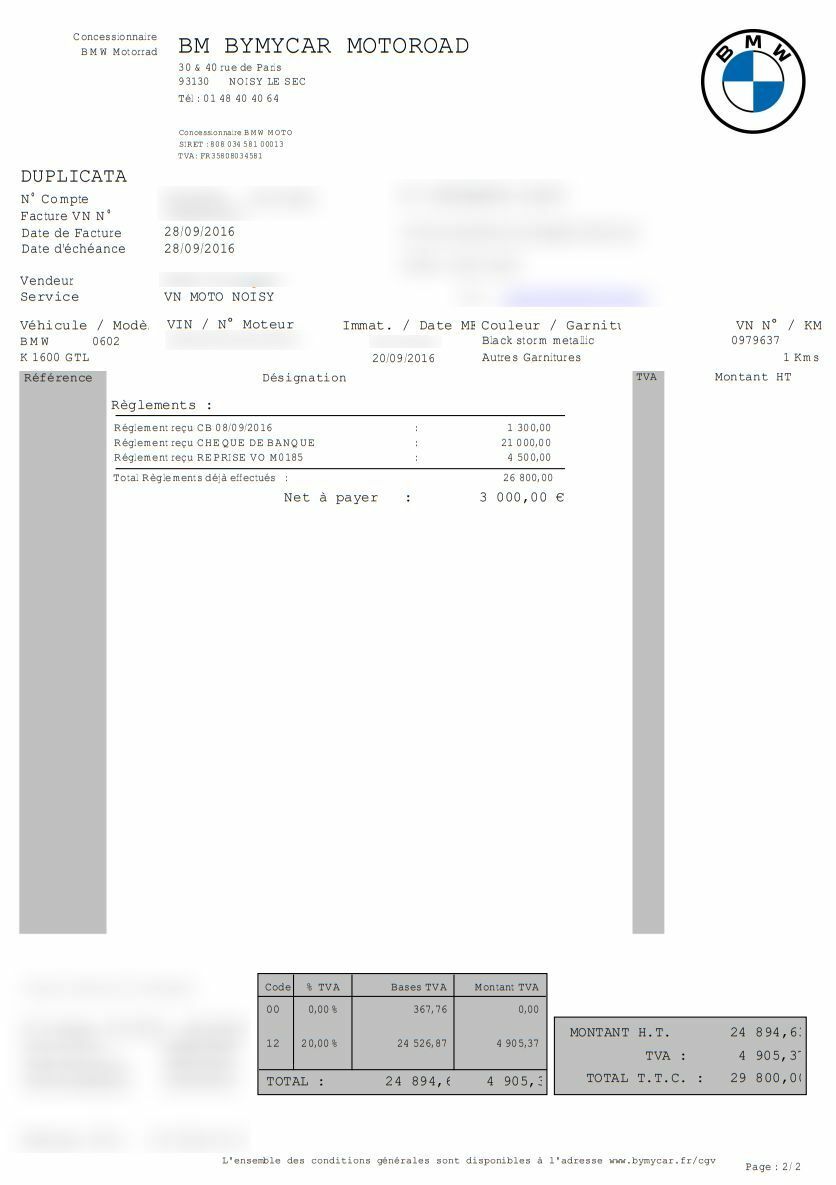 Photo BMW K 1600 GTL