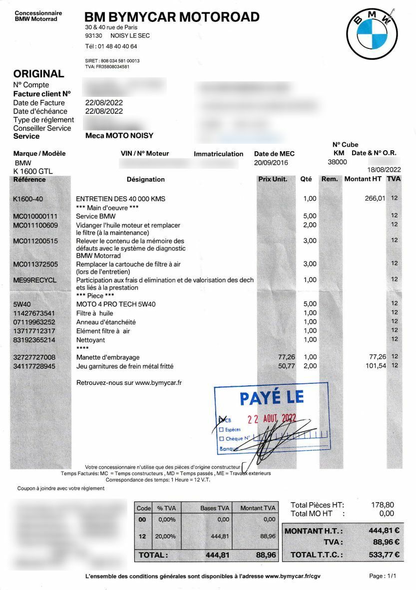 Photo BMW K 1600 GTL