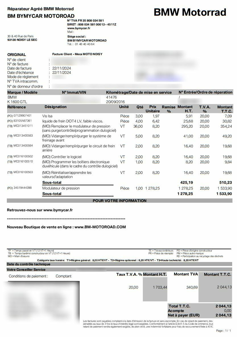 Photo BMW K 1600 GTL
