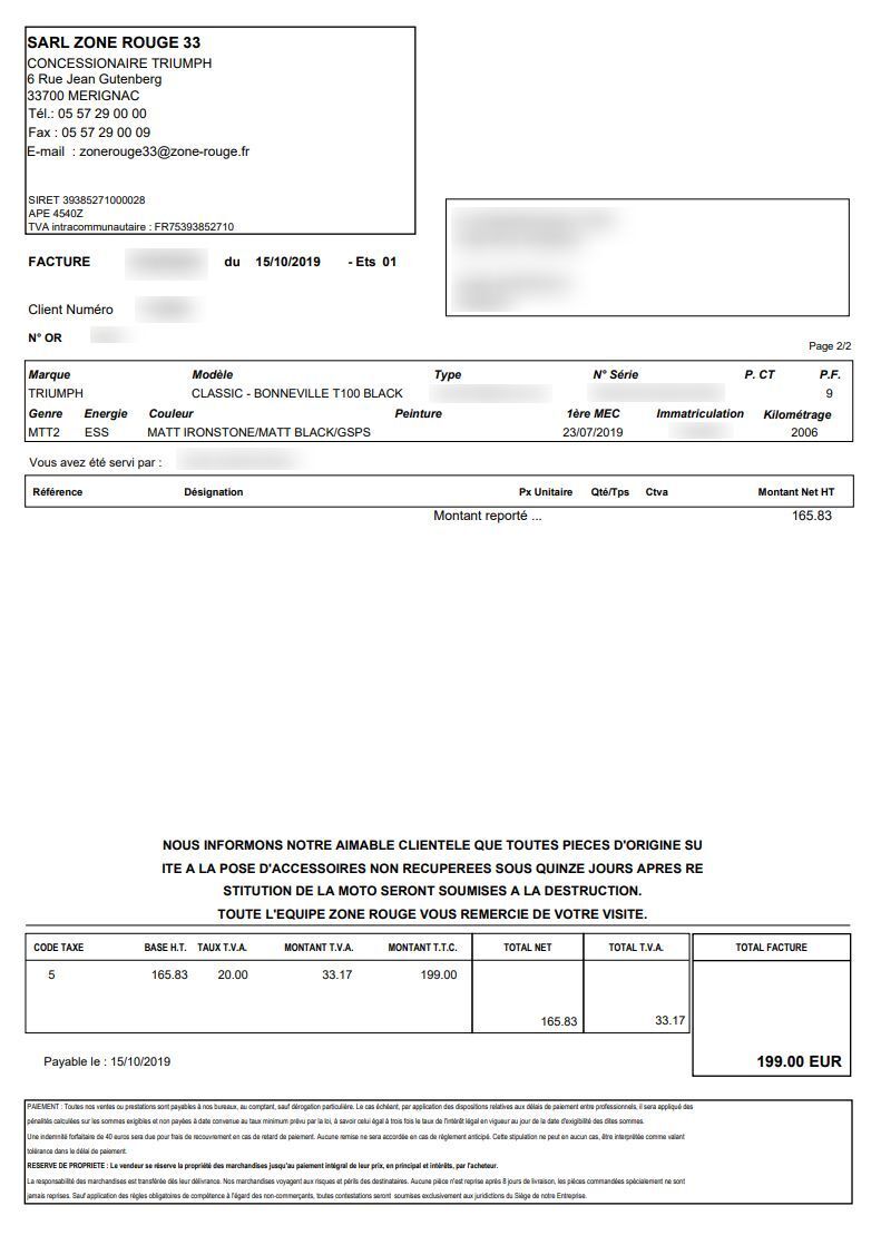 Photo TRIUMPH BONNEVILLE