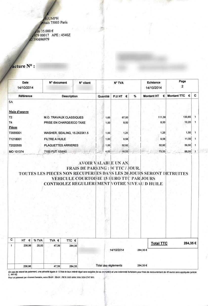 Photo TRIUMPH BONNEVILLE