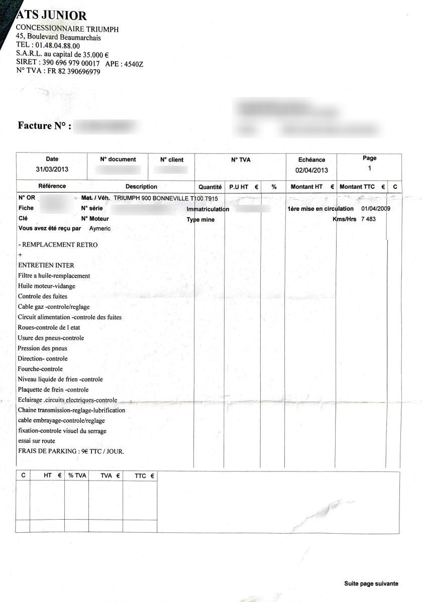 Photo TRIUMPH BONNEVILLE