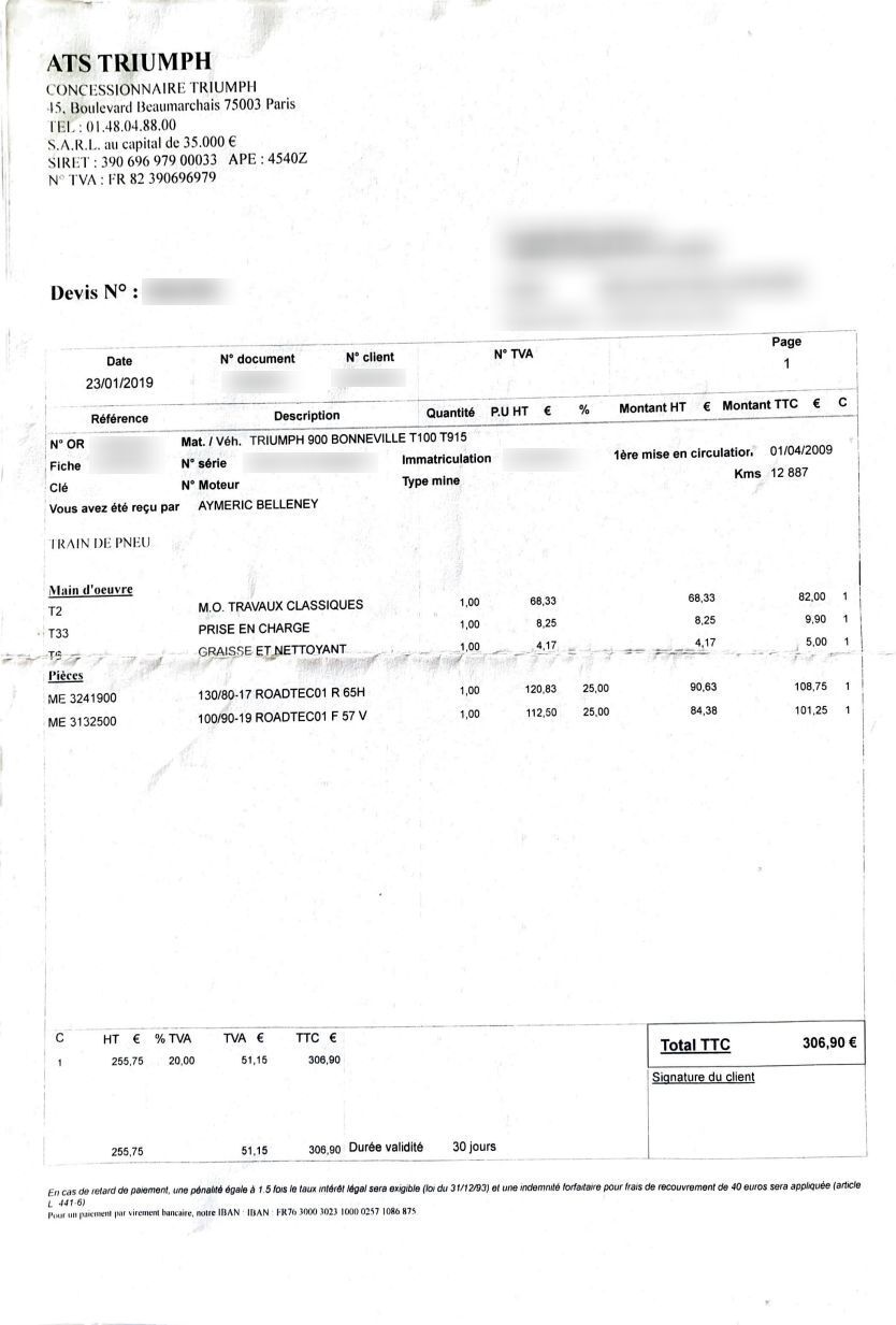 Photo TRIUMPH BONNEVILLE