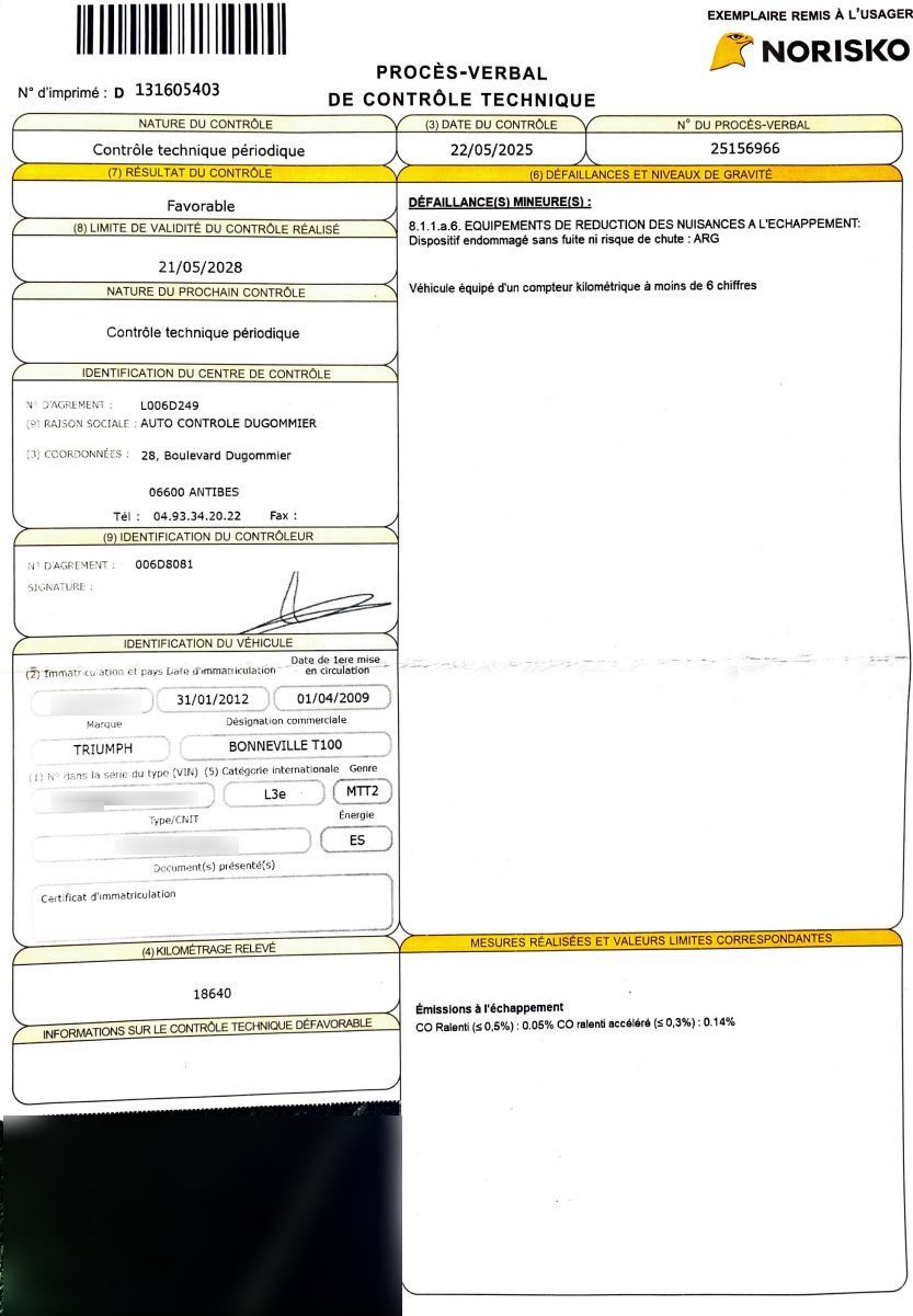 Photo TRIUMPH BONNEVILLE