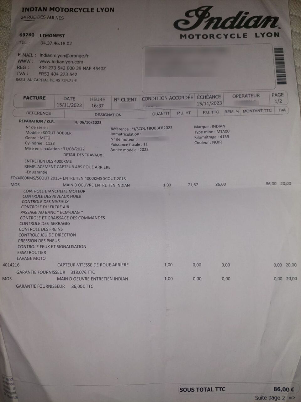 Photo INDIAN SCOUT BOBBER