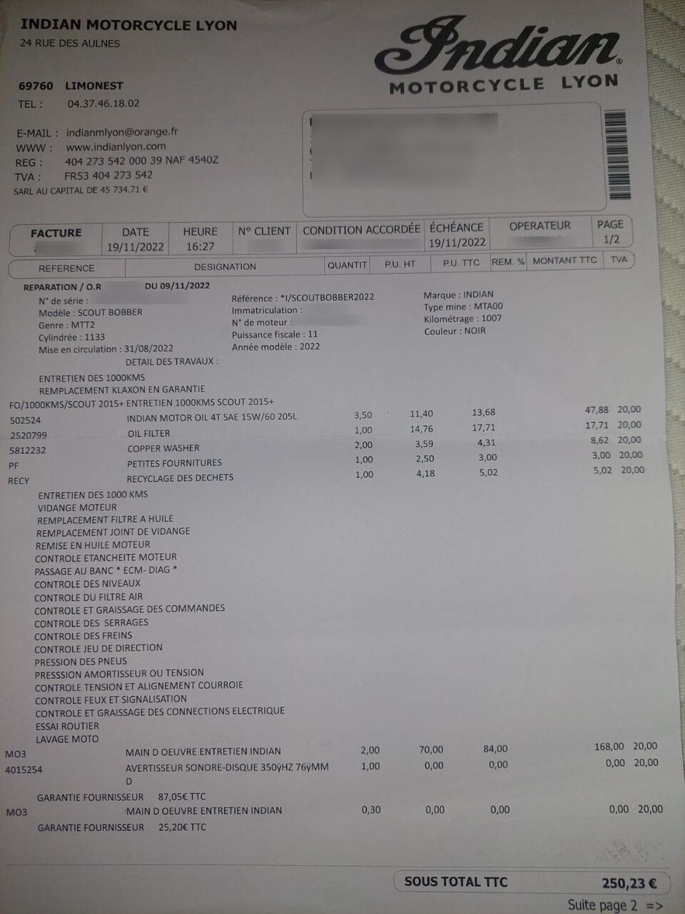 Photo INDIAN SCOUT BOBBER