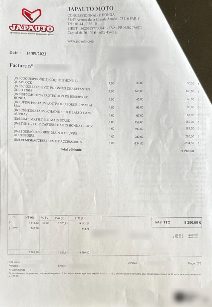 Photo HONDA CB 500 XA