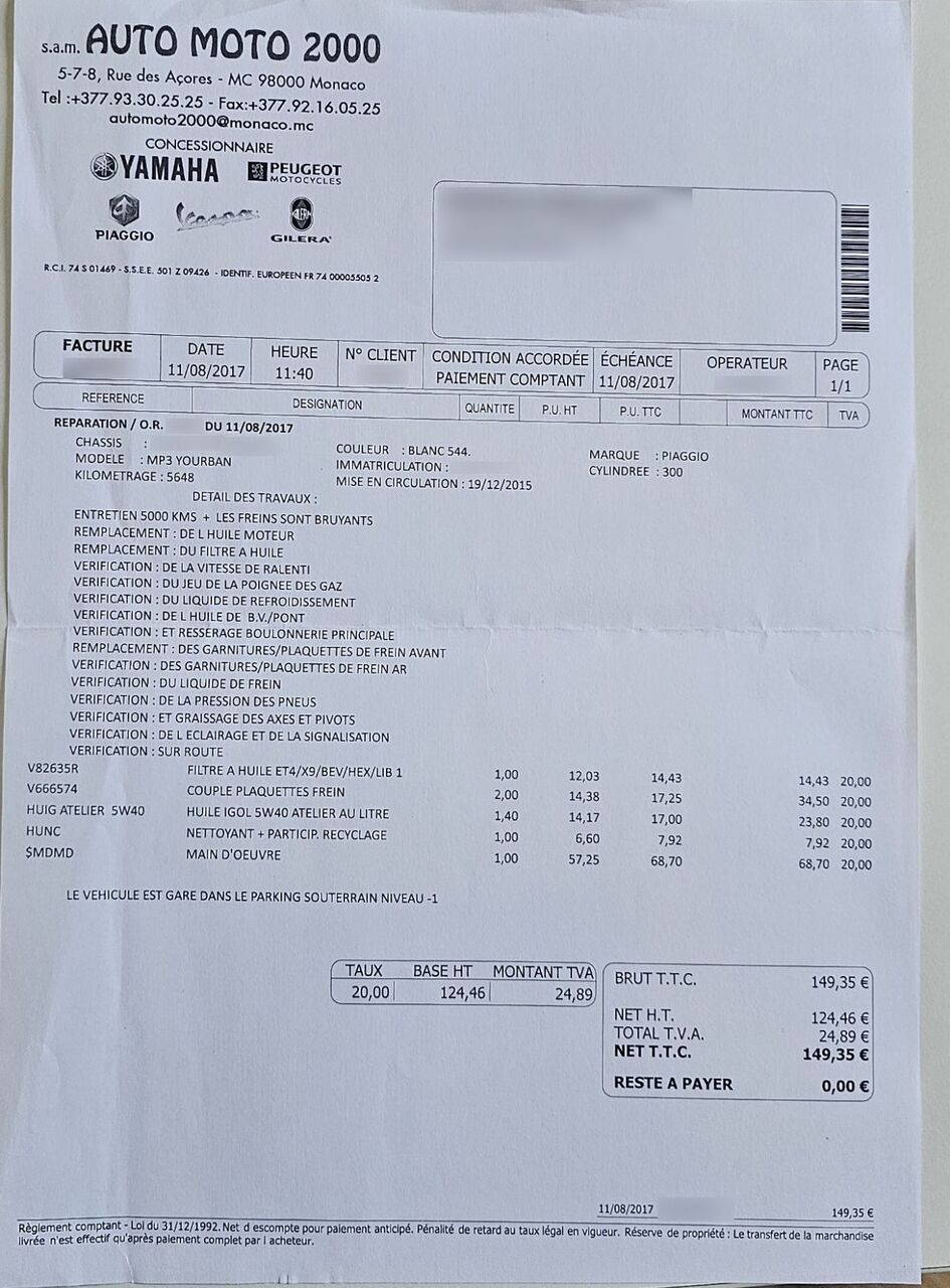 Photo PIAGGIO MP3 YOURBAN