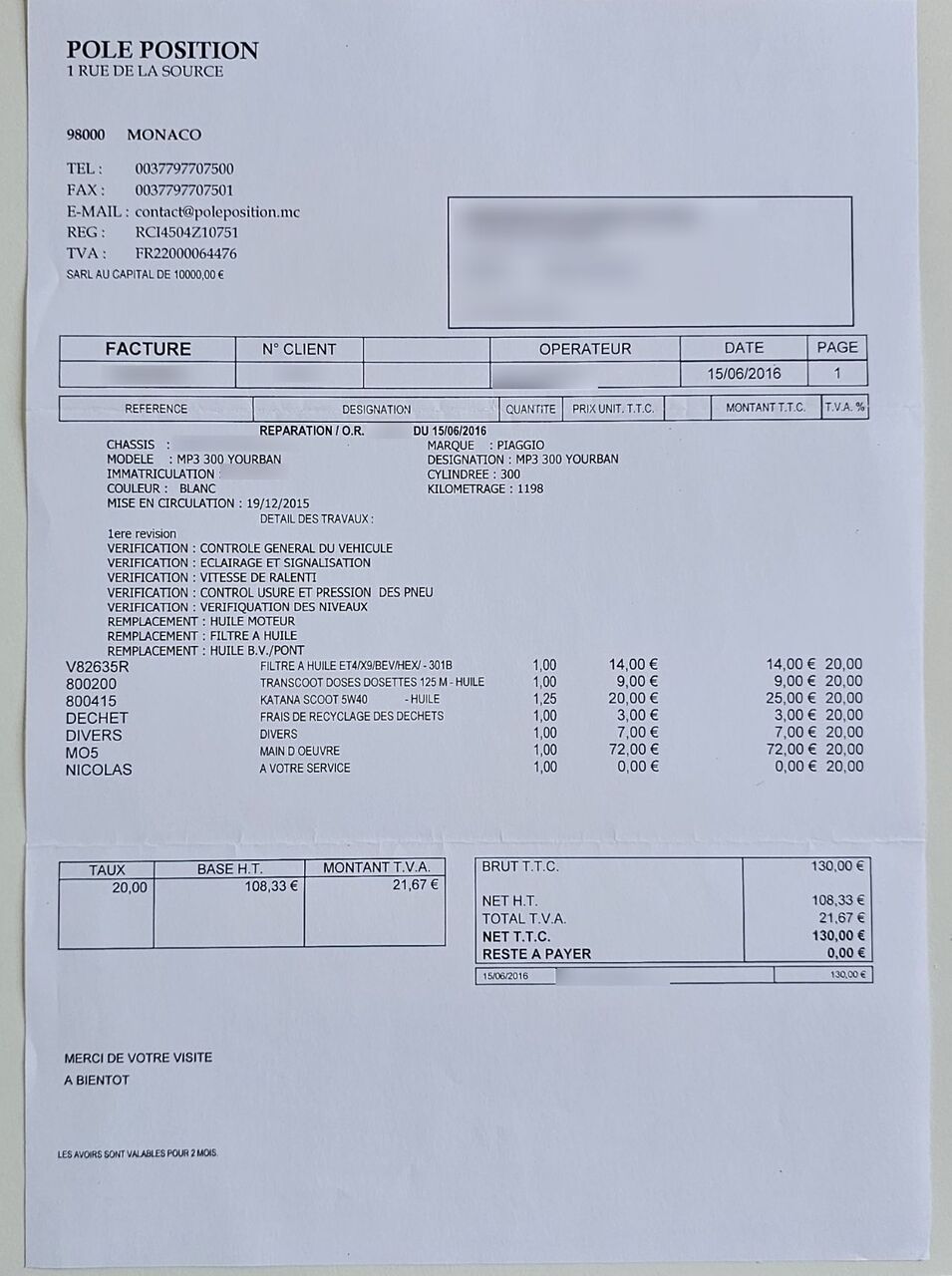 Photo PIAGGIO MP3 YOURBAN