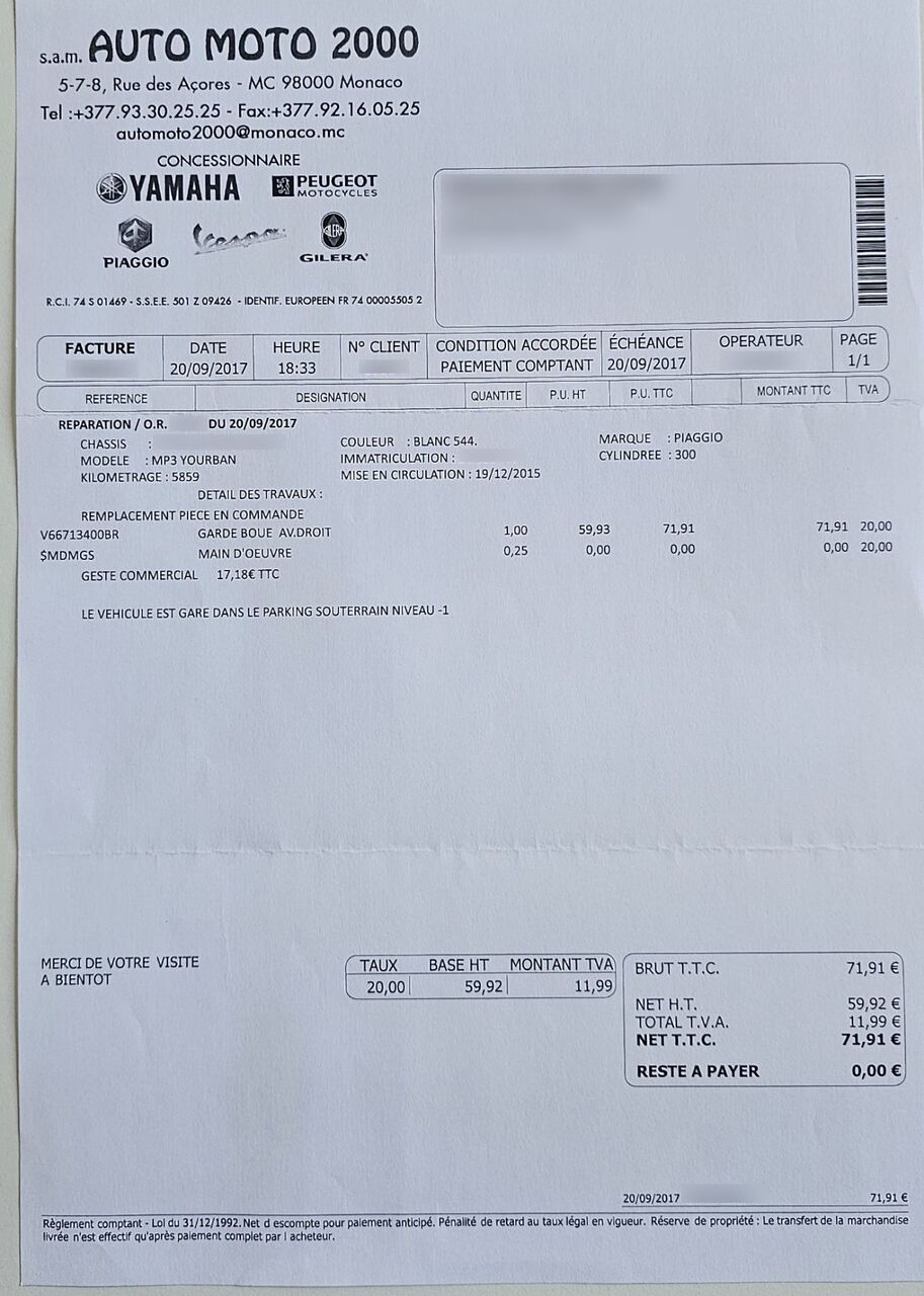 Photo PIAGGIO MP3 YOURBAN