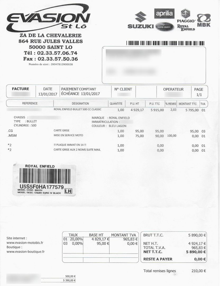 Photo ROYAL ENFIELD BULLET