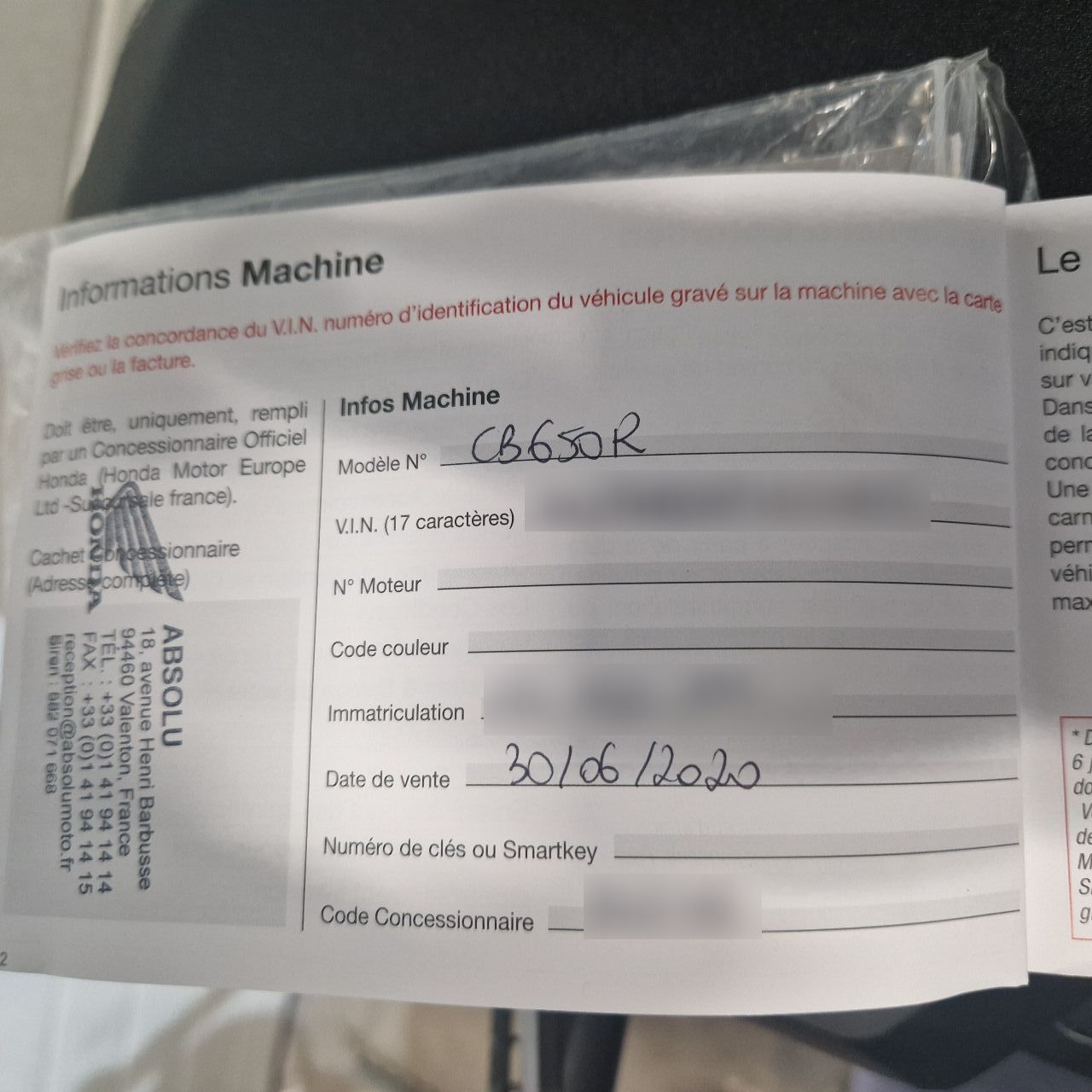 Photo HONDA CB 650 R ABS