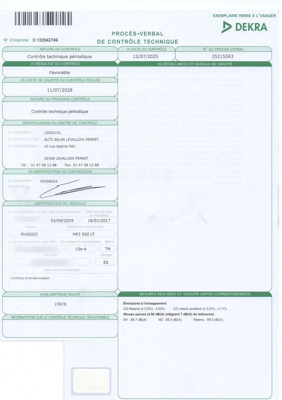 Photo PIAGGIO MP3 500 LT