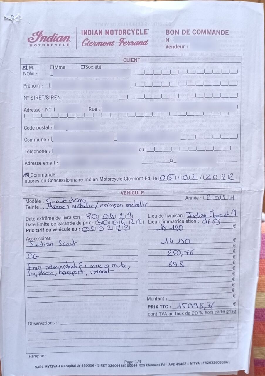 Photo INDIAN SCOUT BOBBER