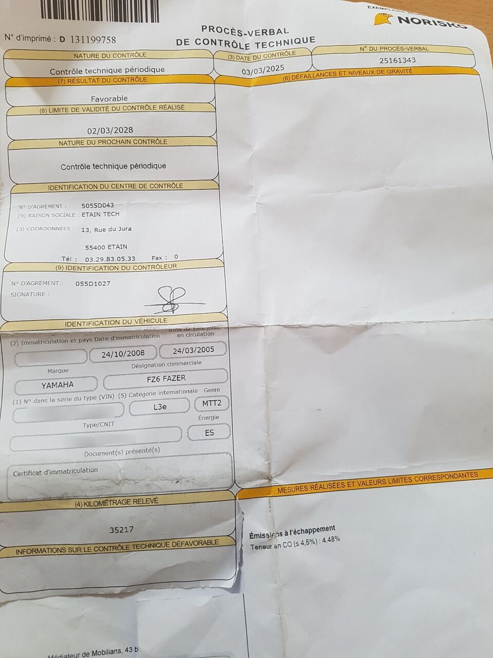 Photo YAMAHA FZ6 600