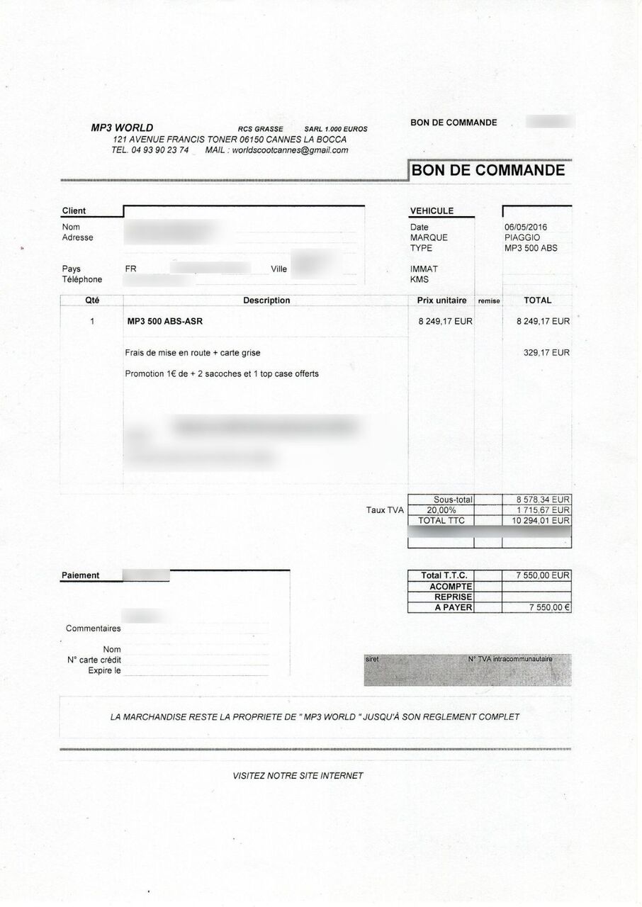 Photo PIAGGIO MP3 500 LT