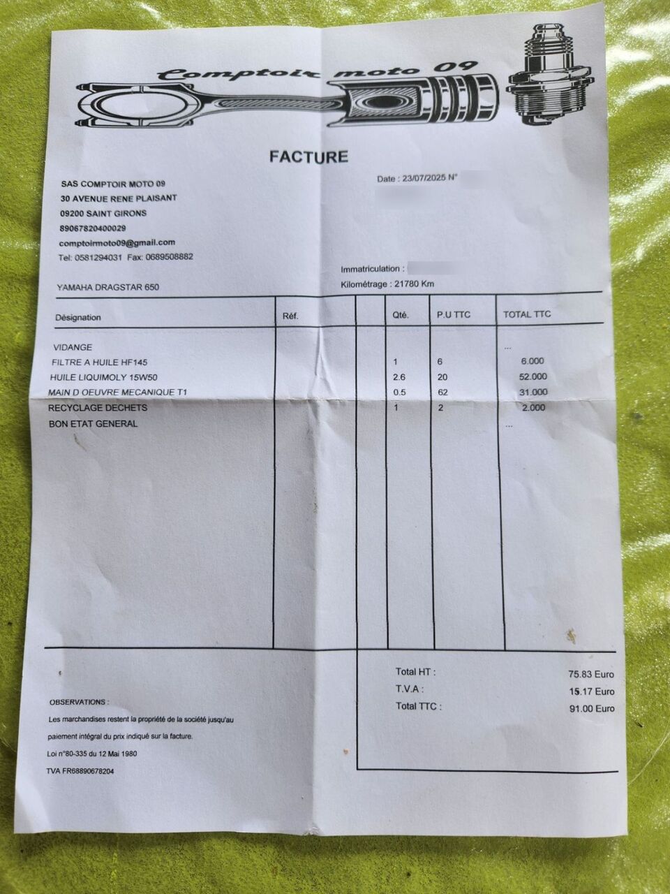 Photo YAMAHA DRAGSTAR 650