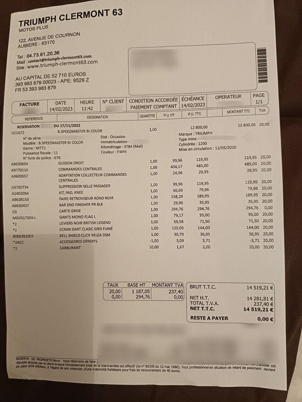 Photo TRIUMPH SPEEDMASTER