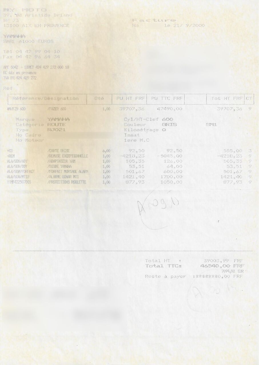 Photo YAMAHA FAZER 600