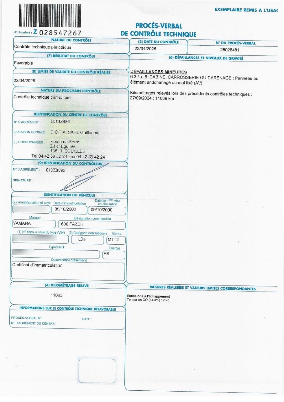 Photo YAMAHA FAZER 600