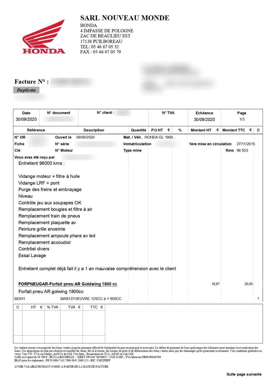 Photo HONDA GOLDWING 1800